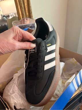 adidas Samba W Black White with Gum Sole